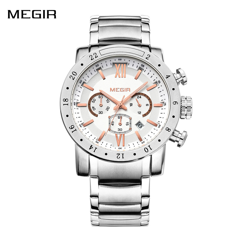 Smartwatch Casual Watches For Men - MEGIR Stainless Steel Casual Watches for