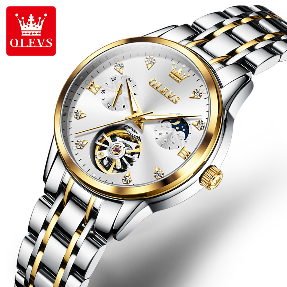 OLEVS 6608 Skeleton Automatic  - đánh giá và giá Skeleton Mechanical Watch
