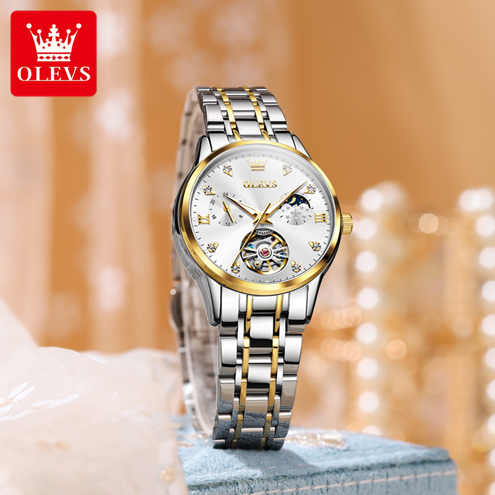 OLEVS 6608 Skeleton Automatic  - đánh giá và giá Skeleton Mechanical Watch