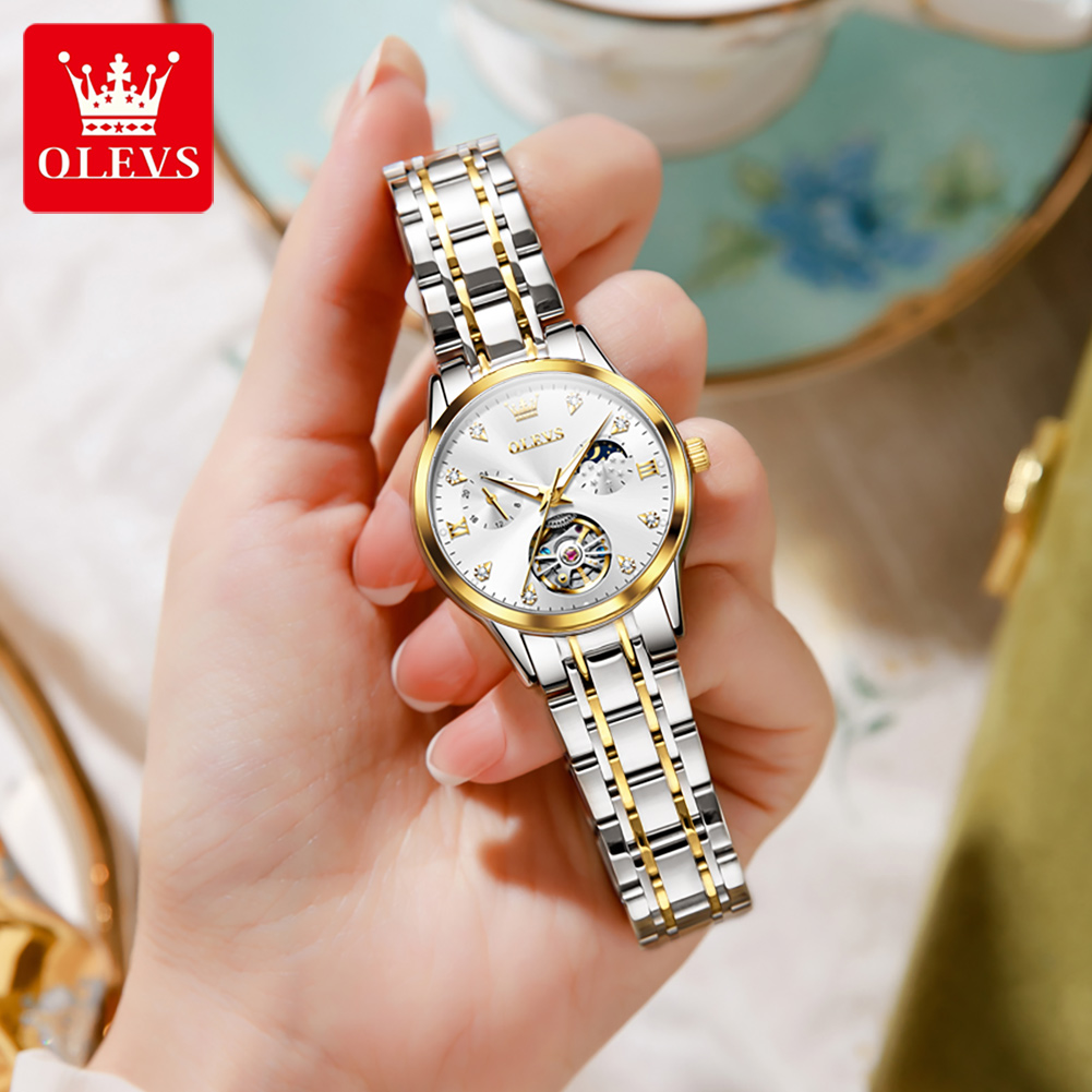OLEVS 6608 Skeleton Automatic  - đánh giá và giá Skeleton Mechanical Watch