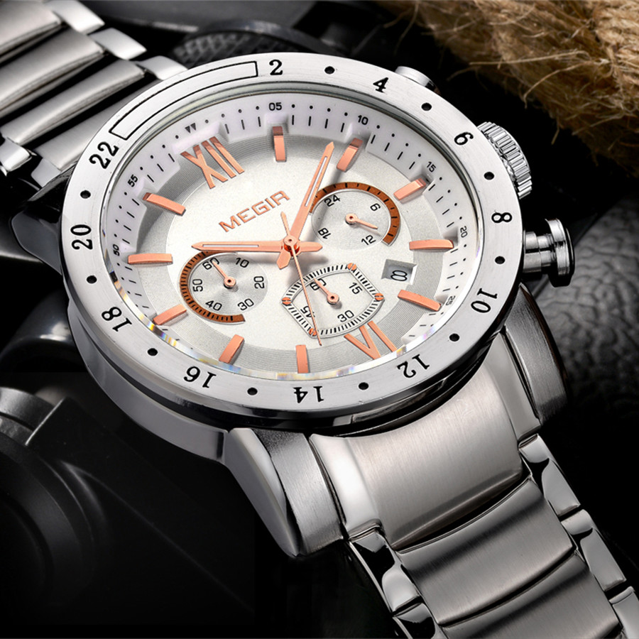MEGIR Stainless Steel Casual W - đánh giá và giá Smartwatch Casual Watches For Men